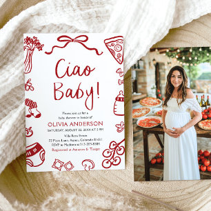Invitación Ciao Baby Whimsical Italiana Pizza Cute Baby Showe
