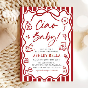 Invitación Ciao Baby Whimsical Italiano Baby Shower