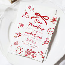 Ciao Bambino Italian Hand drawn Pizza Baby shower