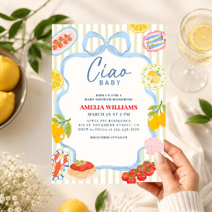 Invitación Ciao Bambino Mercado Italiano Baby shower