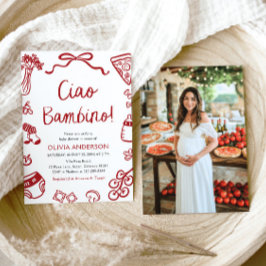 Invitación Ciao Bambino Whimsical Italiana Pizza Baby Shower