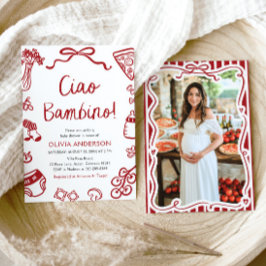 Invitación Ciao Bambino Whimsical Italiana Pizza Baby Shower