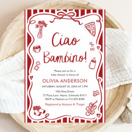 Invitación Ciao Bambino Whimsical Italiana Pizza Baby Shower