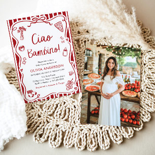 Invitación Ciao Bambino Whimsical Italiana Pizza Baby Shower