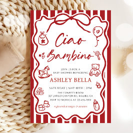 Invitación Ciao Bambino Whimsical Italiano Baby Shower