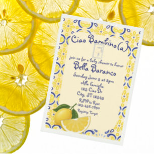 Invitación Ciao Bambio(a), Italiano, Limón, Fiesta de Bebé