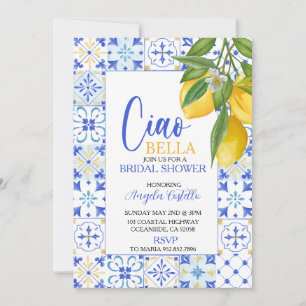 Invitación Ciao Bella Costa de Amalfi Limón baby shower nupci