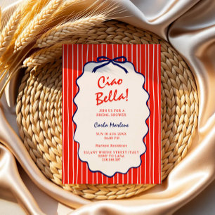Invitación Ciao Bella Ducha de Novia Chic Italiana