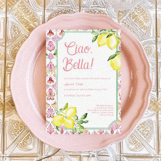 Invitación Ciao Bella Ducha de Novia Italiana de Limón