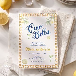 Invitación Ciao Bella limón cítrico regalo de boda italiano