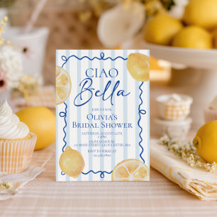 Invitación Ciao Bella Limones y Rayas Despedida de Soltera