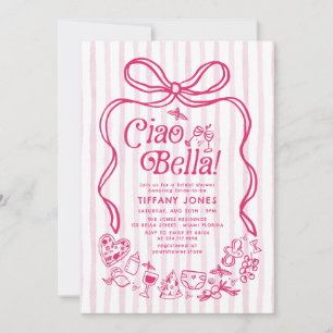 Invitación Ciao Bella Pink Italiano Lemons Bridal Shower