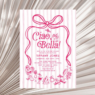 Invitación Ciao Bella Pink Italiano Lemons Bridal Shower