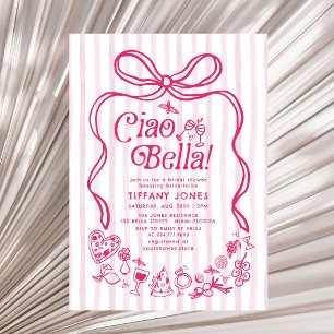 Invitación Ciao Bella Pink Italiano Lemons Bridal Shower