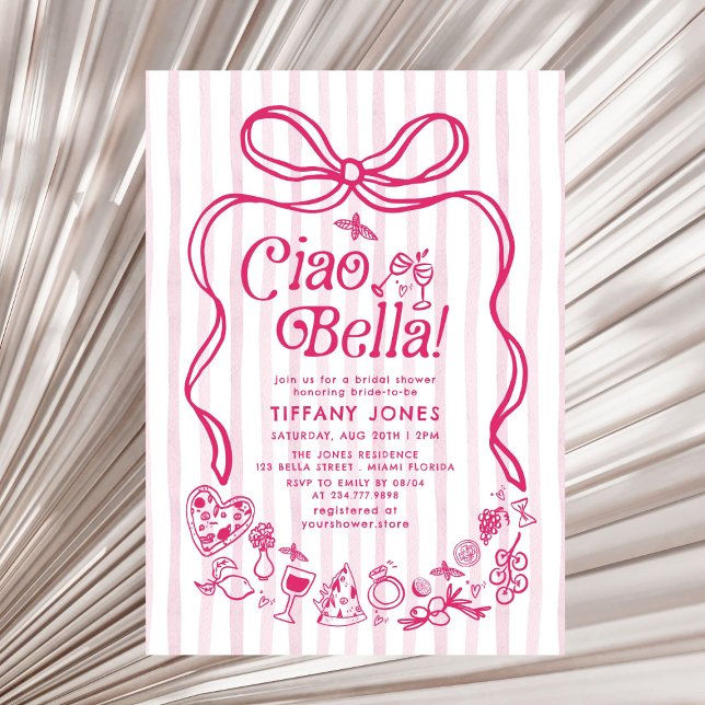 Invitación Ciao Bella Pink Italiano Lemons Bridal Shower (Subido por el creador)
