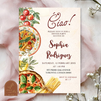 Invitación Ciao Italian Dinner Party Invitation