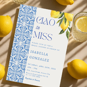 Invitación Ciao italiano a Miss Amalfi Ducha de novias