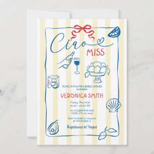 Invitación Ciao Miss Bridal Shower Summer Italia Tema