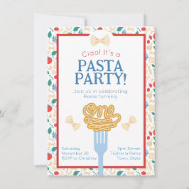 Invitación Ciao Primer cumpleaños Fiesta pasta italiano invit