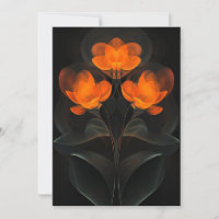 Ciberflora Luminosa Flores Cibernéticas Naranjas N