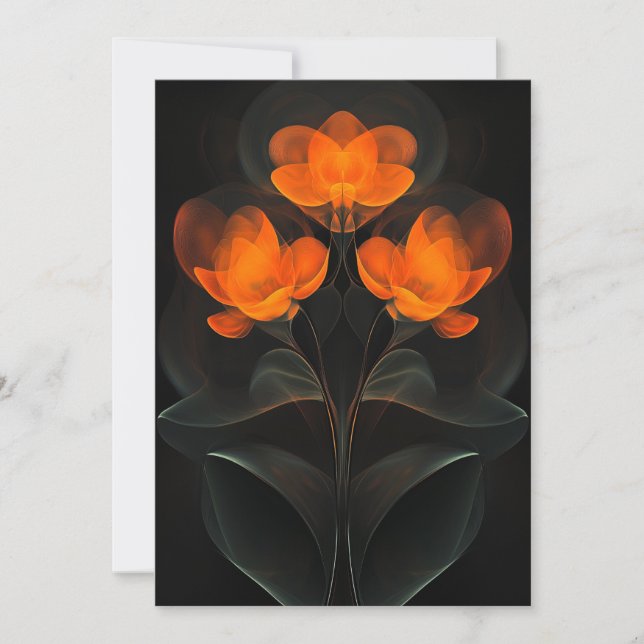 Invitación Ciberflores Naranja Negro Cyberflora Luminosa (Anverso)