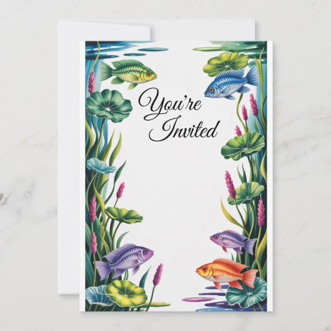 Invitación Cichlid Fish Invitation Wedding Party Invita (Anverso)