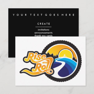 Invitación ciclista de ascenso y rollo