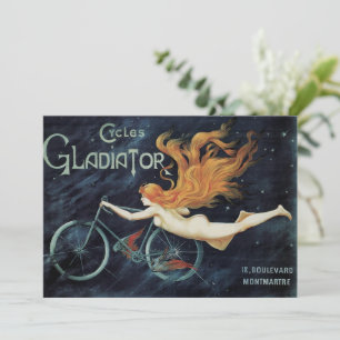 Invitación Ciclos Gladiator, Arte Nouveau Victoriano Antiguo