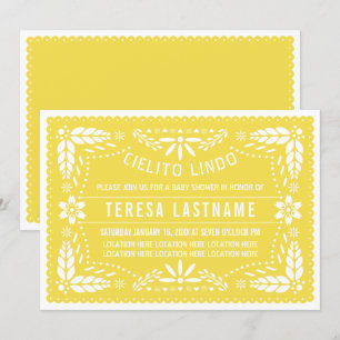 Invitación Cielito amarillo lindo ducha infantil mexicana neu