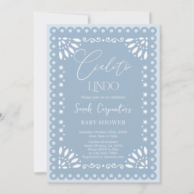 Invitación Cielito Lindo Baby Shower Boy (Anverso)