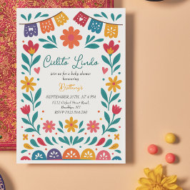 Invitación Cielito Lindo Baby Shower colorido mexicano