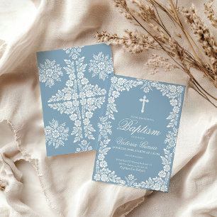 Invitación Cielito Lindo Bautismo Bebé Azul