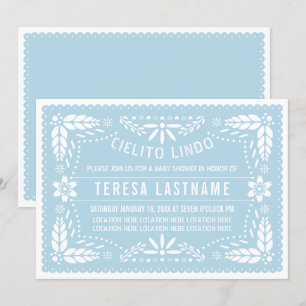 Invitación Cielito Lindo bebé azul ducha de bebé mexicano