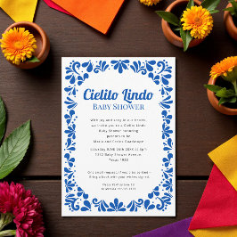Invitación Cielito Lindo blue white all in one