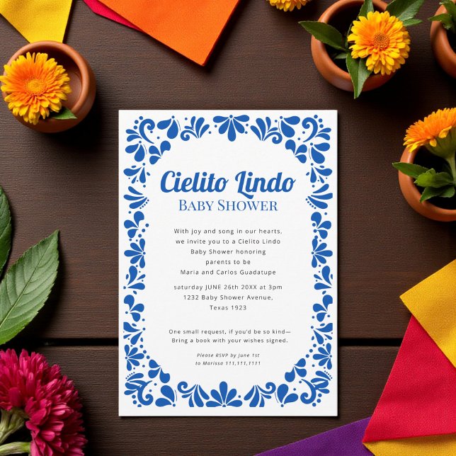 Invitación Cielito Lindo  blue white all in one  (Subido por el creador)