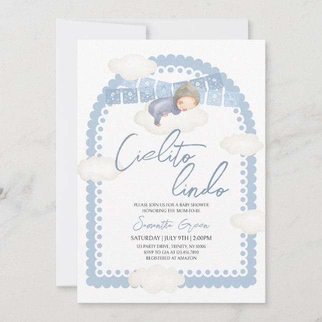 Invitación Cielito Lindo Boy Baby Shower (Anverso)