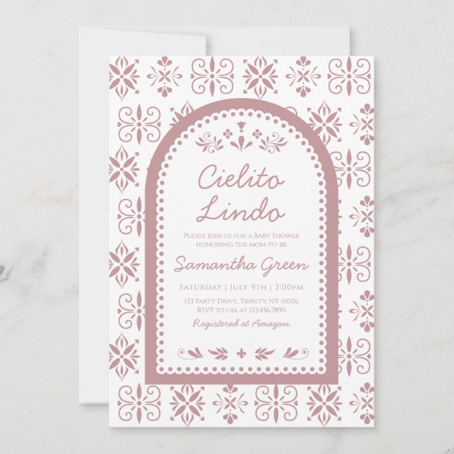 Invitación Cielito Lindo Chica Baby Shower (Anverso)