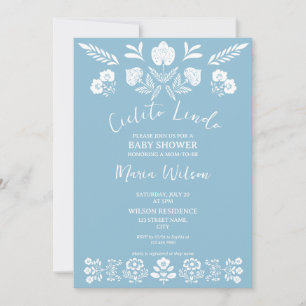 Invitación Cielito Lindo Dusty Blue Boy, arte popular mexican
