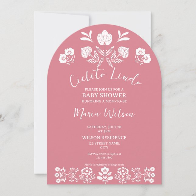 Invitación Cielito Lindo Dusty Pink (Anverso)