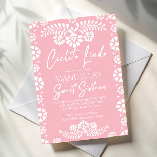 Invitación Cielito lindo fiesta de cumpleaños mexicana rosa d
