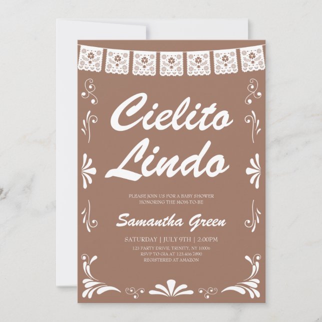 Invitación Cielito Lindo Género Neutral Baby Shower (Anverso)
