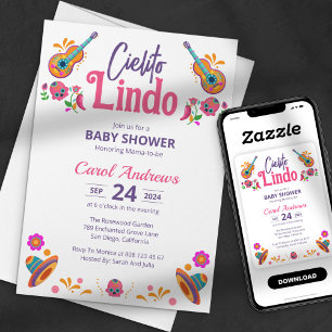 Invitación Cielito Lindo Guitar Mexicana Talavera Baby Shower