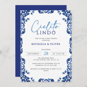 Invitación Cielito Lindo Mexicano Talavera Tile Baby Shower