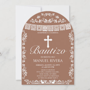 Invitación Cielito Lindo Muchacho de Terracota Arco de Bautiz