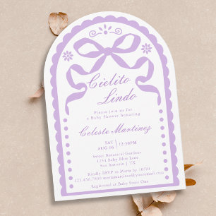 Invitación Cielito Lindo Niña Papel Picado Morado Fiesta de B