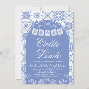 Invitación Cielito Lindo Niño Papel Picado Baby Shower Azul
