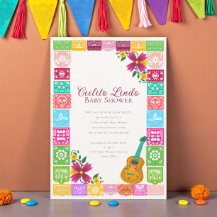 Invitación Cielito Lindo Papel Picado Arte Folclórico Fiesta