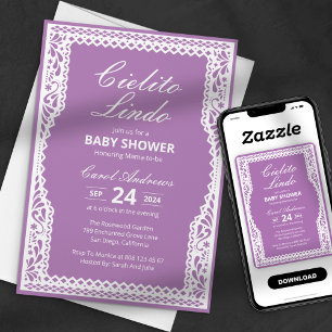 Invitación Cielito Lindo Papel Picado Baby Shower mexicano