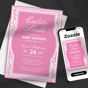 Invitación Cielito Lindo Papel Picado Baby Shower Mexicano