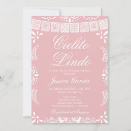 Invitación Cielito Lindo Papel Picado Girl Baby Shower